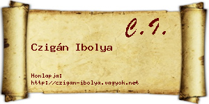 Czigán Ibolya névjegykártya